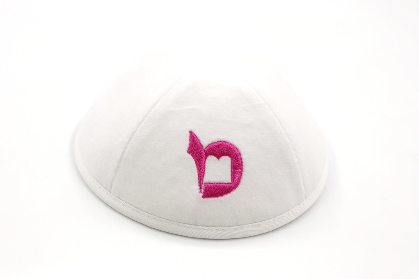 Kippah - White with Pink *PRE-ORDER
